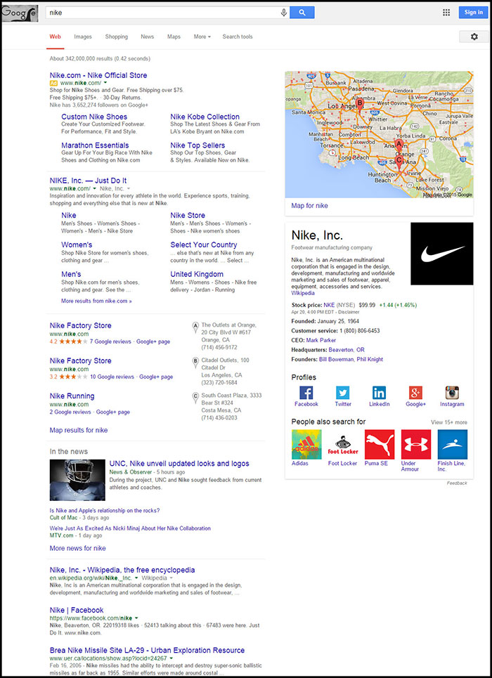own more search results real estate with branded search terms